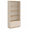 Bibliothèque à 2 Portes et 4 Niches - Beige et Naturel