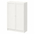 Bibliothèque de Salon avec Portes, 80 x 30 x 106 cm, Blanc, Meuble de Rangement