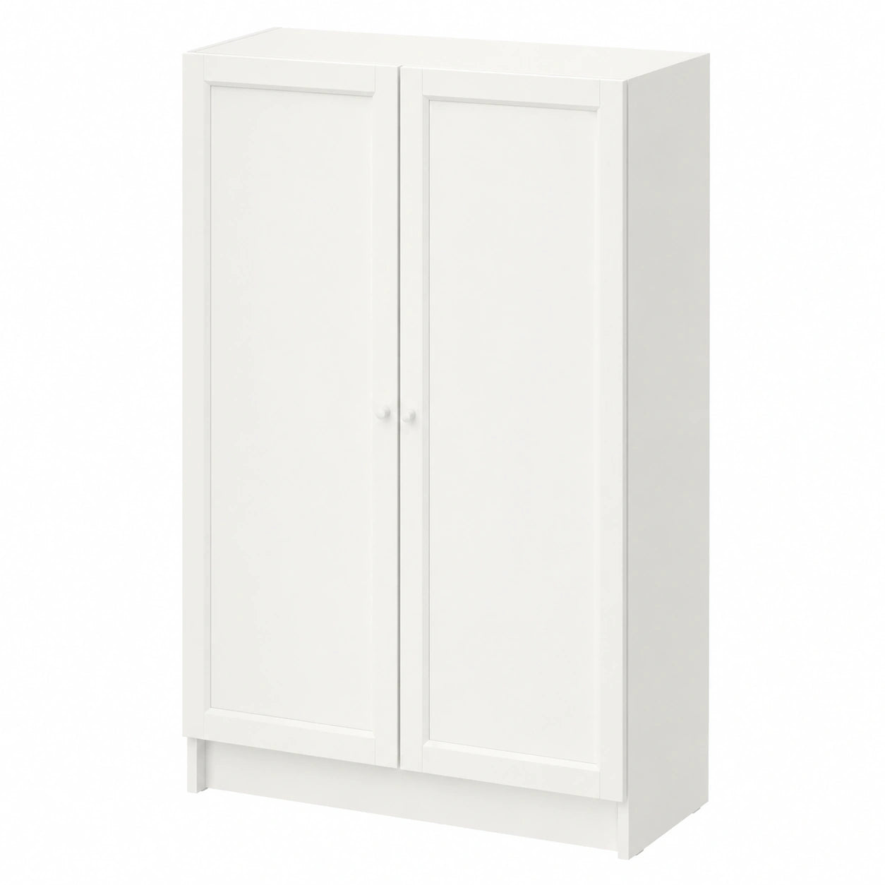 Bibliothèque de Salon avec Portes, 80 x 30 x 106 cm, Blanc, Meuble de Rangement