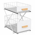 Meuble sous évier à deux niveaux pour cuisine, rangement multifonction, étagère épices et sous placard, panier extensible