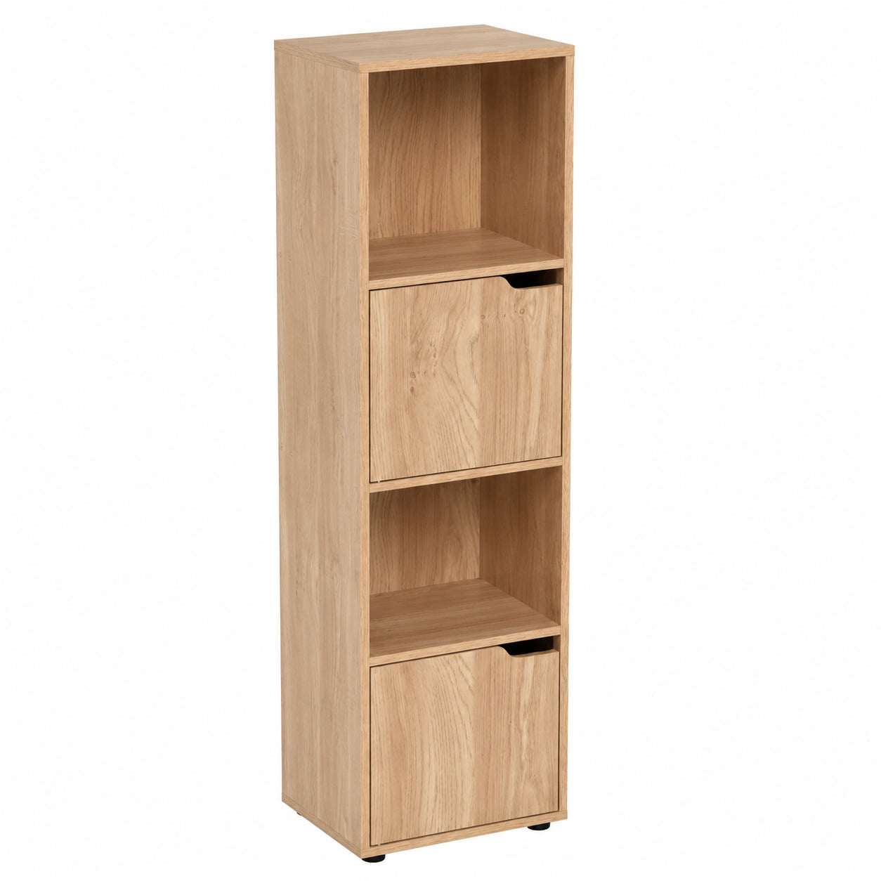 Meuble de Rangement 4 Cases avec Portes Coulissantes, Fonctionnel pour Intérieur Contemporain