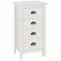 Buffet Multifonction Blanc en Bois Massif pour Salon