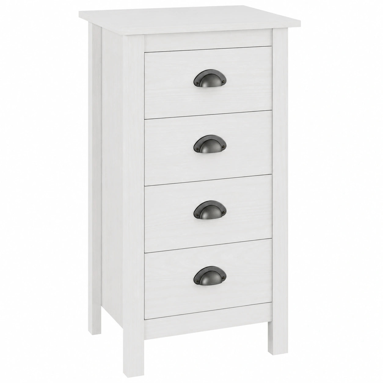 Buffet Multifonction Blanc en Bois Massif pour Salon