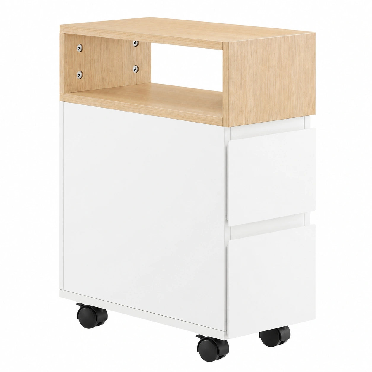 Table d'appoint roulante avec tiroirs pour chambre ou salon