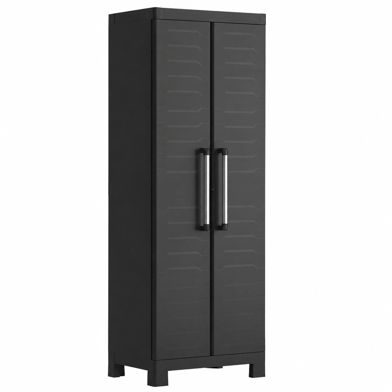 Armoire de Rangement Multifonction Noire avec Étagères Modulables