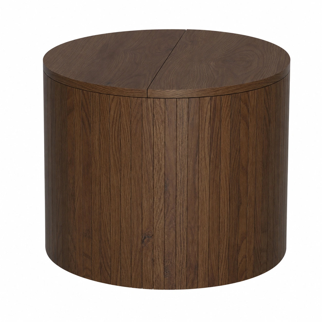 Table basse en noyer avec fonction de levage et paroi amovible