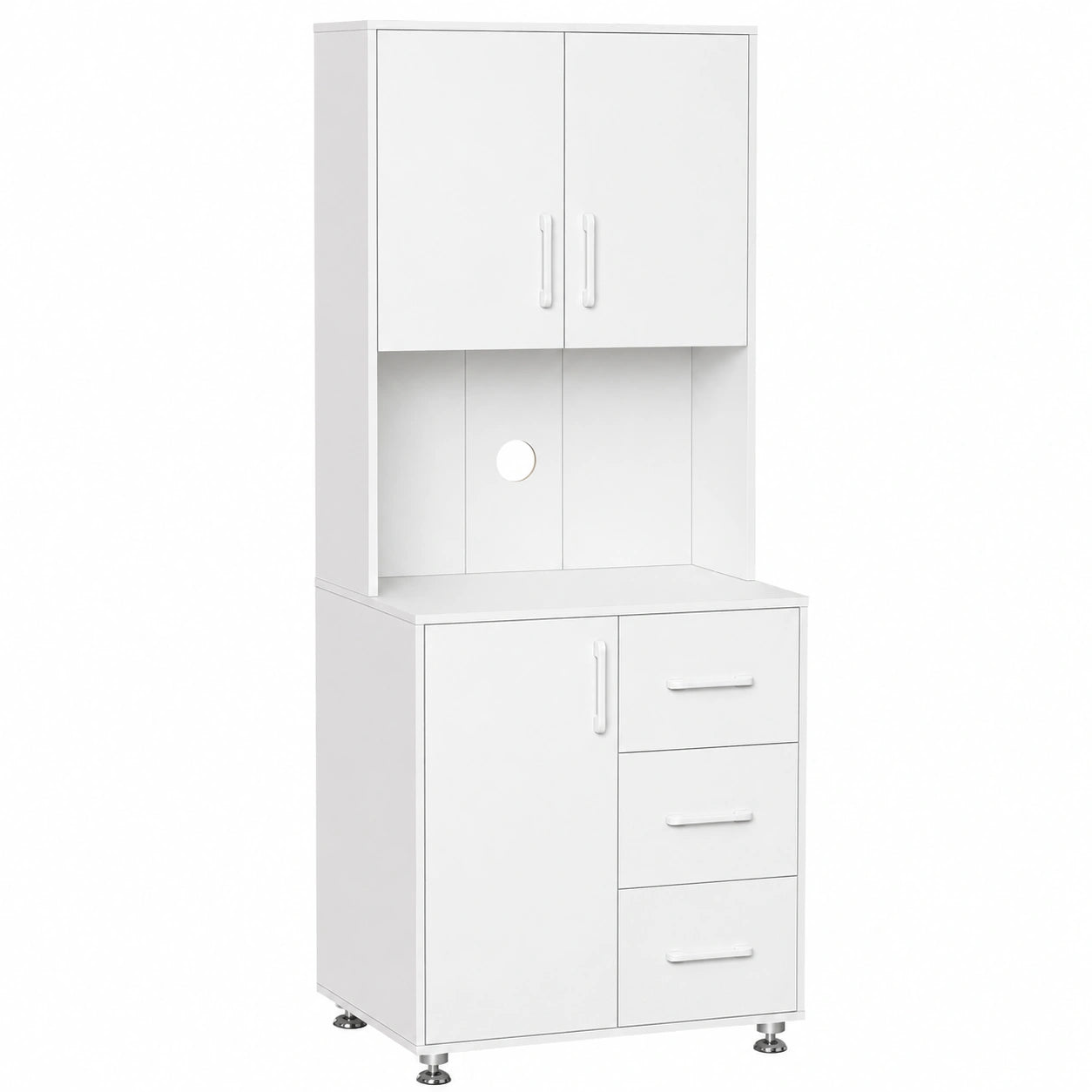 Buffet haut moderne avec rangement, portes et tiroirs pour cuisine