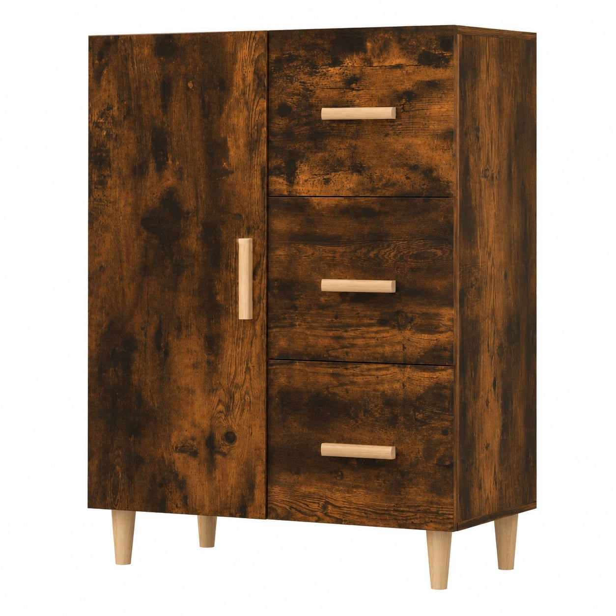 Buffet multifonction en chêne fumé avec grand espace de rangement