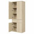 Armoire de Bureau avec Étagères Réglables et Tiroir, Bois d'Ingénierie, Chêne Clair