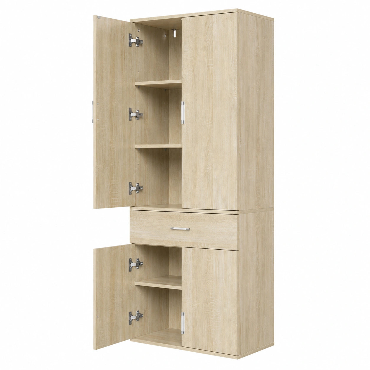 Armoire de Bureau avec Étagères Réglables et Tiroir, Bois d'Ingénierie, Chêne Clair