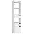 Étagère de rangement étroite avec porte et tiroirs, pour salon, chambre ou bureau