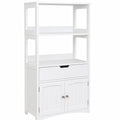 Étagère blanche avec portes et étagères ouvertes pour salon ou bureau