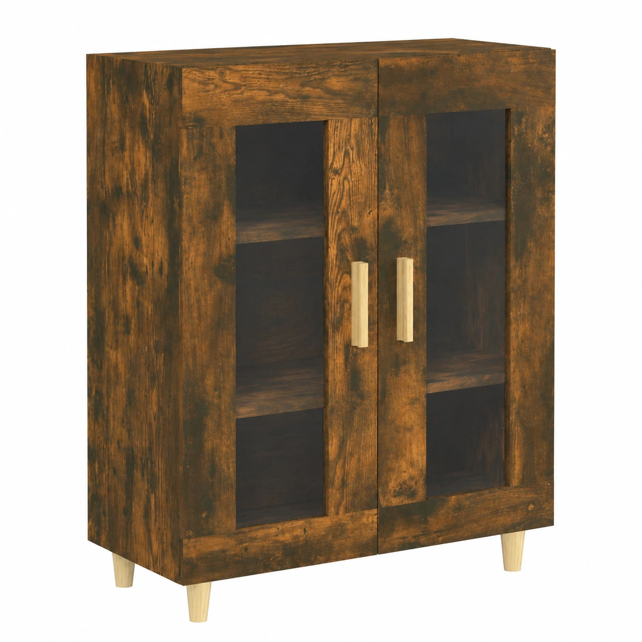 Buffet en chêne fumé avec grand espace de rangement