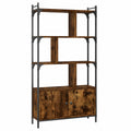 Grande étagère avec portes en bois, 76,5x30x154,5 cm