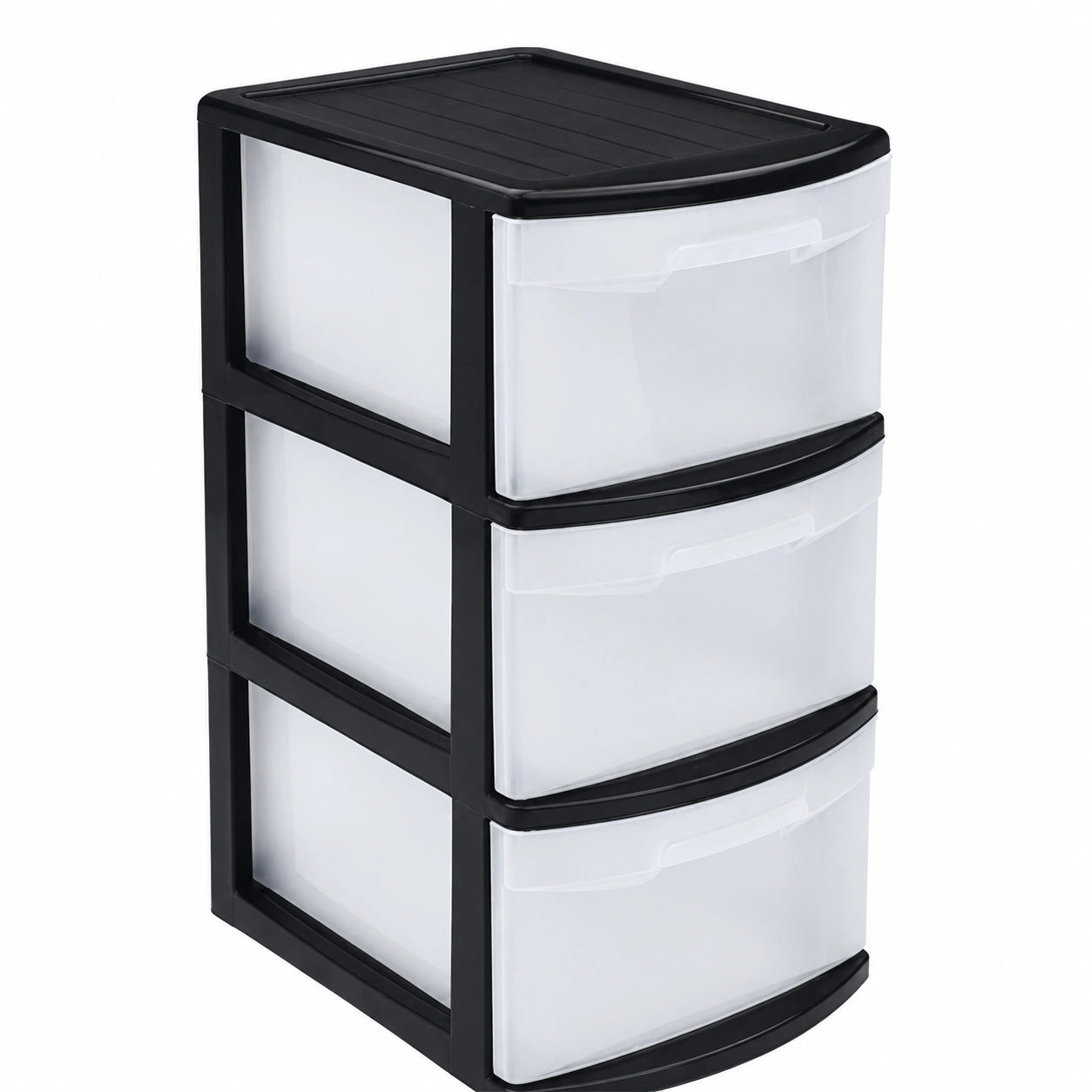 Commode multifonctions à 3 tiroirs en plastique, noir