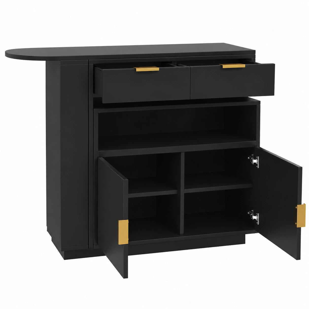 Table de Bar Extensible avec Rangement et LED