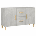 Buffet en bois gris béton avec grand espace de rangement
