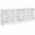 Bibliothèque moderne avec portes blanches 204x37x75 cm