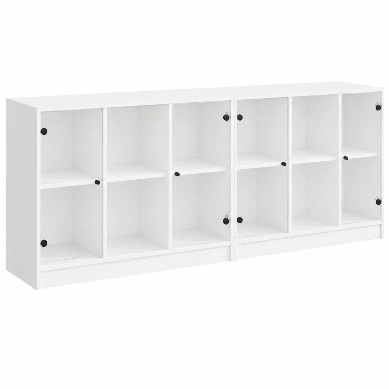 Bibliothèque moderne avec portes blanches 204x37x75 cm