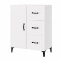 Buffet blanc multifonction en bois - Grand espace de rangement pour salon