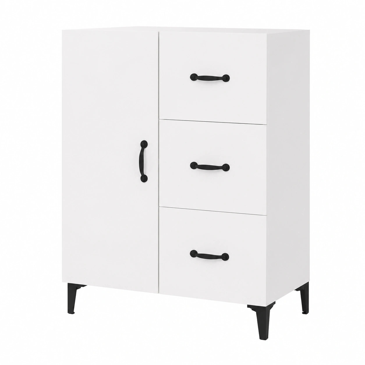 Buffet blanc multifonction en bois - Grand espace de rangement pour salon