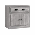 Buffet gris avec grand espace de rangement pour salon