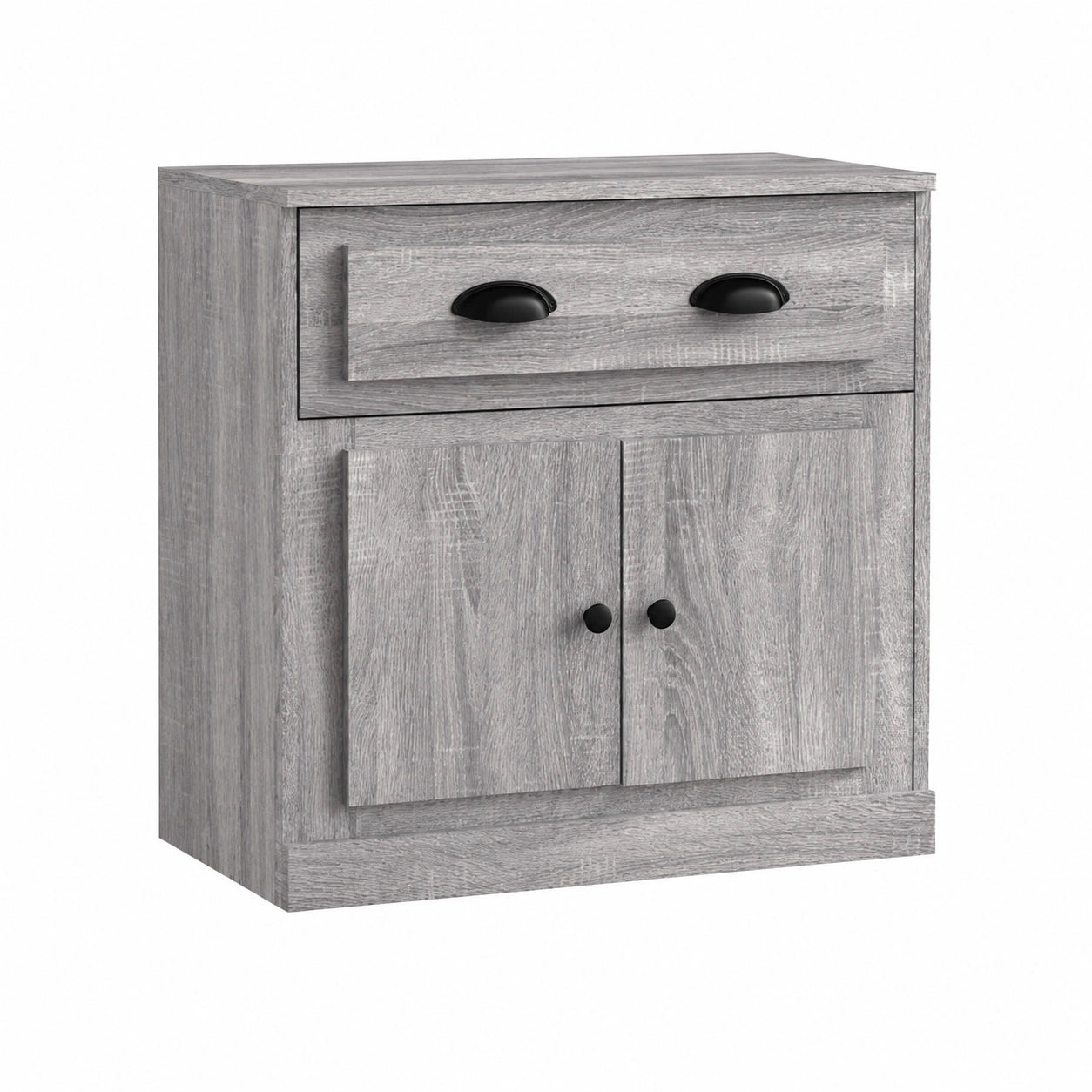 Buffet gris avec grand espace de rangement pour salon