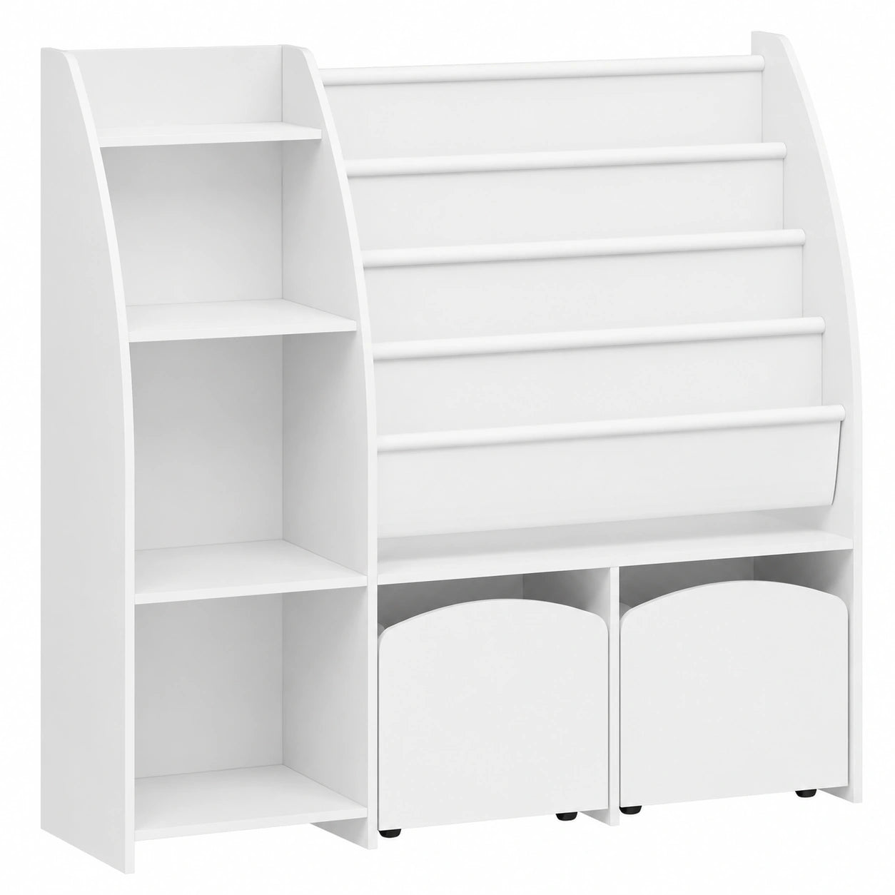 Bibliothèque pour Enfants avec Porte-journaux et Étagères de Rangement