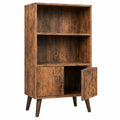 Étagère de Rangement Rustique à 3 Niveaux avec Portes