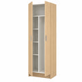 Armoire multifonction à 2 portes avec étagères et penderie