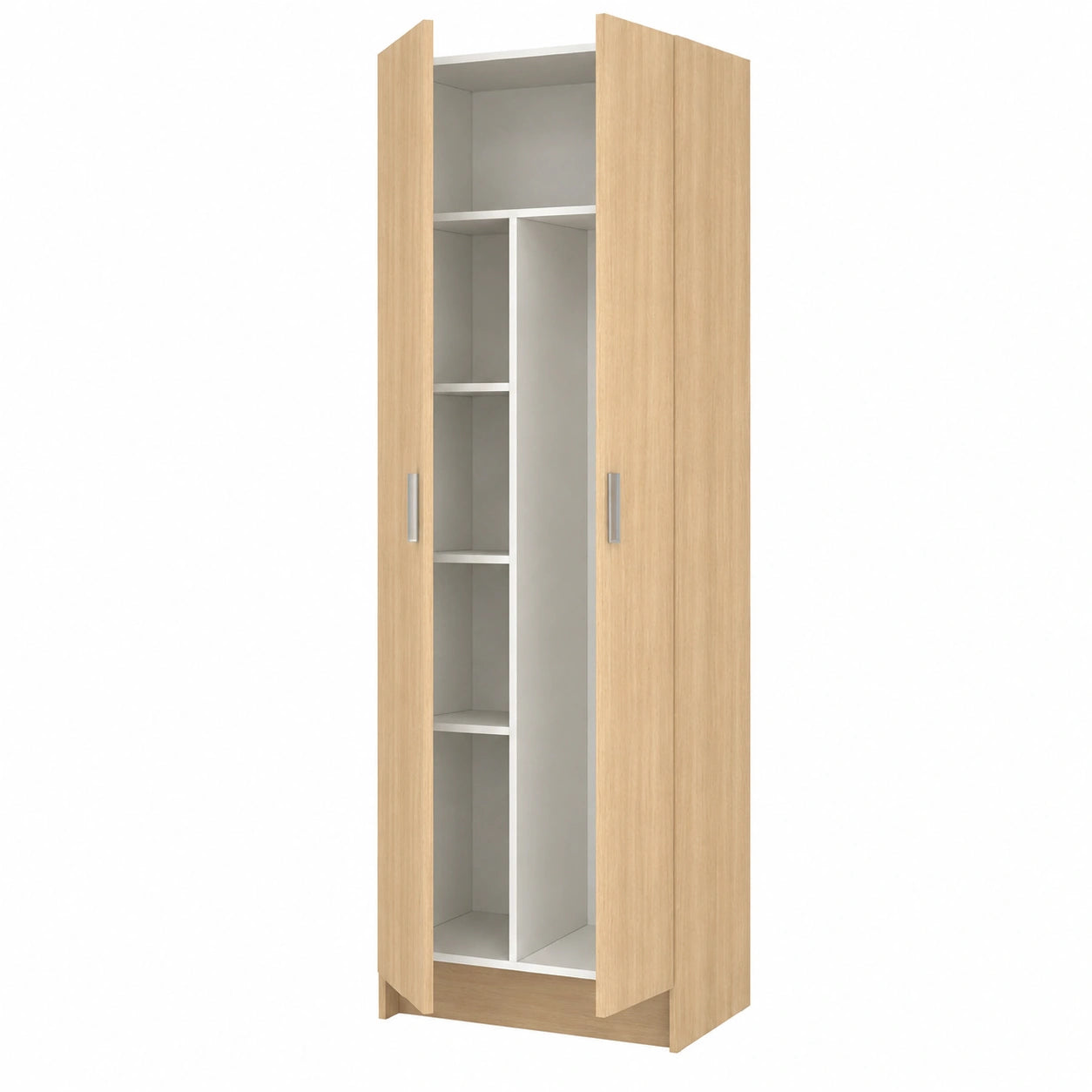 Armoire multifonction à 2 portes avec étagères et penderie